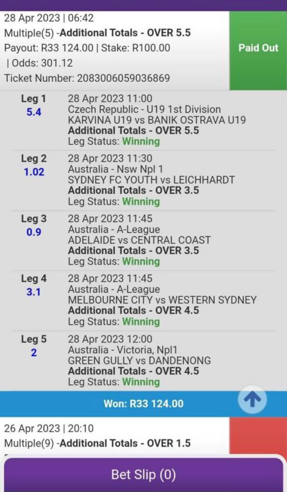Additional Totals - Over 5.5